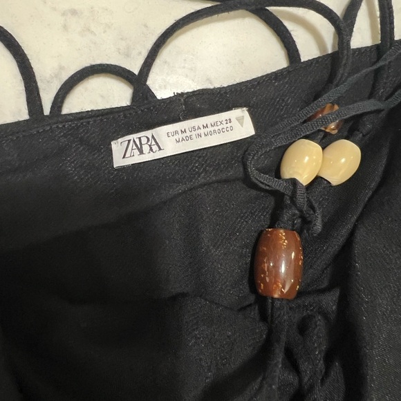 SOLD‼️‼️Zara Black Dress with Brown Bead Details - Picture 8 of 9